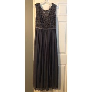 Long Bridesmaid Dress with Lace Bodice